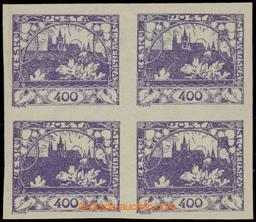 202896 -  Pof.24, 400h blue-violet as blk-of-4, plate 1, pos. 46-47/ 
