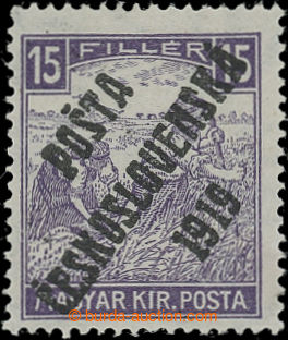 203067 -  Pof.100, White numeral(s) 15f violet, overprint type IV.; w