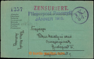 203077 - 1915 FLIEGERPOST PRZEMYŠL /  lístek FP na zeleném papíru