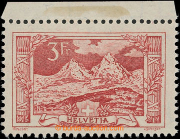 203079 - 1918 Mi.142, Landscape 3Fr brown carmine with upper sheet ma