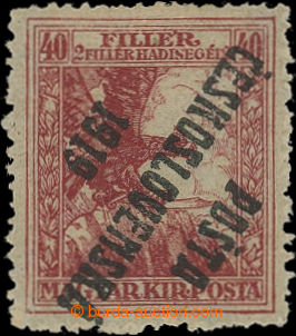 203088 -  Pof.98Pp, 40+2f red with inverted opt, type III.; hinged, e