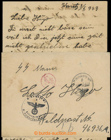 203141 - 1943 SS FELDPOST envelope with letter, sent to FP Nr.46936 =