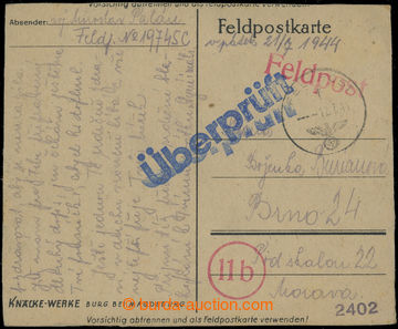 203149 - 1944 Italské campaign, FP card from box from sucharů, send