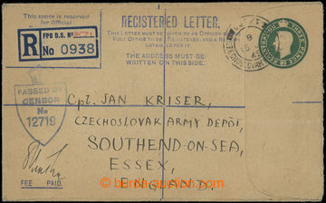 203152 - 1945 p.stat Reg letter sent through/over CZECHOSL. FP in Eng