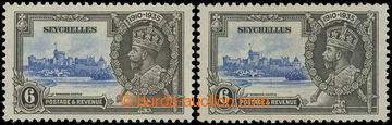 203182 - 1935 SG.128a, 128e, Jubilee George VI. 6P, 2 pcs, 1x with pl