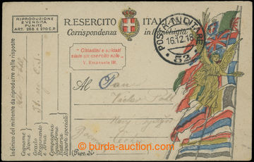 203191 - 1918 ITÁLIE   razítko POSTA MILITARE 52/ 16.12.18 na itals