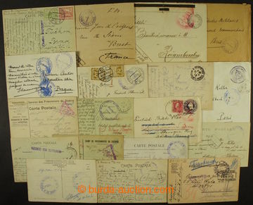 203195 - 1917-1919 FRANCE  selection of 18 pcs of entires with postma