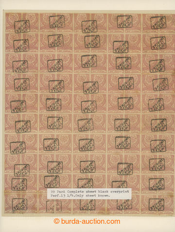 203196 - 1892 Mi.65, Scott P11, complete sheet of 100 stamps of newsp