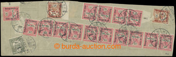 203300 - 1918 TURUL / velký výstřižek z celinového telegramu vyf
