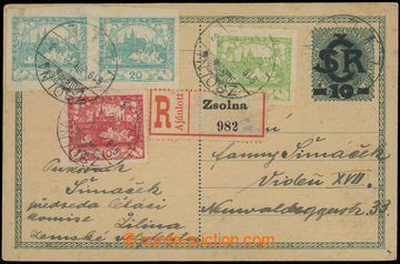 203318 - 1919 CDV1, Large Monogram - Charles 10/8h, used in Slovakia 