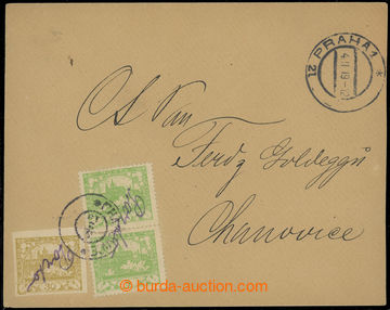 203388 - 1919 unfranked letter sent from Prague to Chvalovic, fee pai