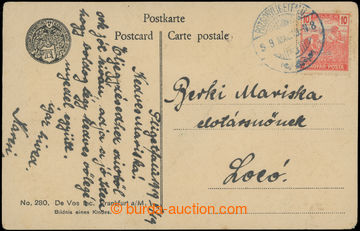 203394 - 1919 ŽENCI / BÍLÉ ČÍSLICE  postcard with Reaper 10f red