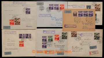 203478 - 1943 comp. 6 pcs of airmail letters from 1. flight Bratislav