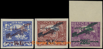 203505 -  Pof.L1-L3, I. provisional air mail stmp., complete imperfor