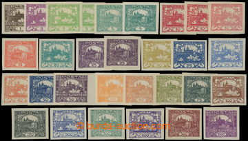 203575 -  selection of Hradčany stamps on 3 cards A5, contains basic