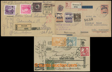 203602 - 1919-1920 3 provisional overprinted PC, from that 2x as Regi