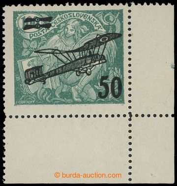 203669 -  Pof.L4 plate variety 2, II. provisional air mail stmp. 50/1