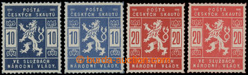 203670 - 1918 Pof.SK1-2 + SK1a-2a, 1x 10h blue and 20h red + 1x light