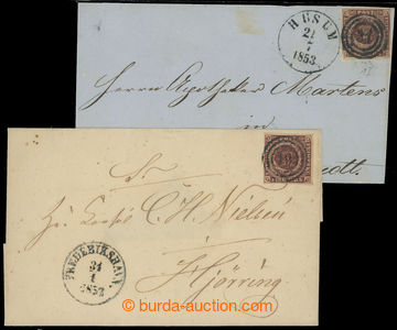203933 - 1853 folded letter to Hjoring with Mi.1, AFA 1, Coat of arms