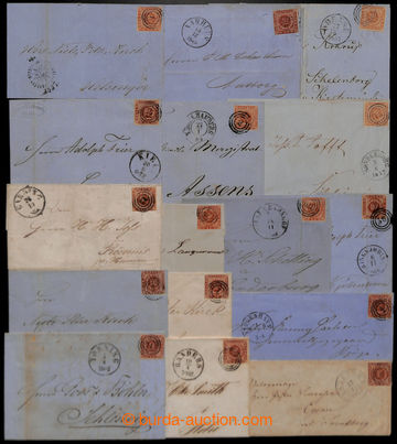 203980 - 1857-1863 selection of 16 letters, 6 pcs with AFA 4 + 10 wit