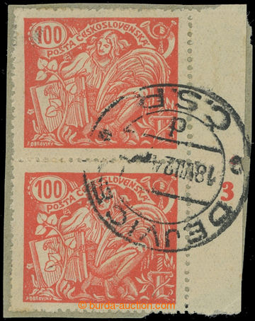 204036 -  Pof.173B plate number 3, 100h red, type III., vertical pair