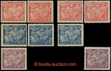 204037 -  Pof.173-175, comp. 9 pcs of stamp. all values, various type