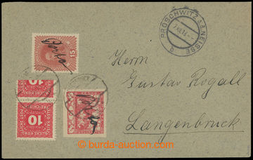 204057 - 1918-1919 POSTAGE-DUE provisional - EARLY USAGE / letter sen