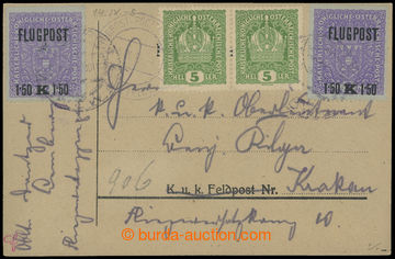 204138 - 1918 LEMBERG - KRAKAU  karta polní pošty vyfr. 2x 5h 1916 