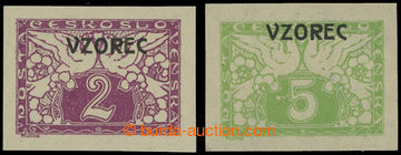 204148 - 1919 Pof.S1-2, Express 2h + 5h with overprint VZOREC, imperf