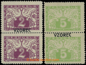 204149 - 1919 Pof.S1-2, Express 2h + 5h with overprint VZOREC, vertic