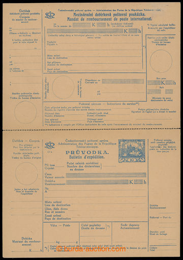 204185 - 1920 CDP9, mezinárodní dobírková průvodka, perforace 10
