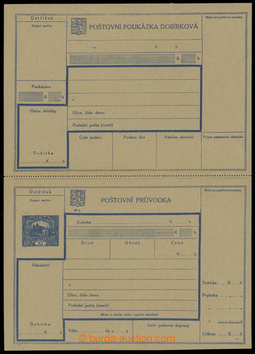 204190 - 1920 CDP6A, C.O.D. dispatch-note Hradčany 10h, Un, light fo
