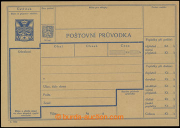 204191 - 1922 CPP10A, poštovní průvodka Holubice 10h modrá, nepou