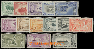 204335 - 1952 SG.172-185, George VI. - Motives; complete set, cat. &#