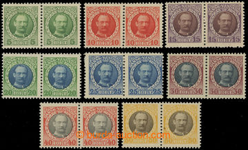 204336 - 1907 Mi.41-48, Friedrich VIII. 5B green - 50B yellow in pair