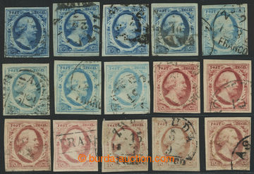 204350 - 1852 Mi.1-2, William III. 5C 8x and 10C 7x, various colors a