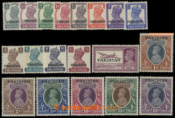 204376 - 1947 SG.1-19, George VI. 3P-25R, overprint PAKISTAN on India