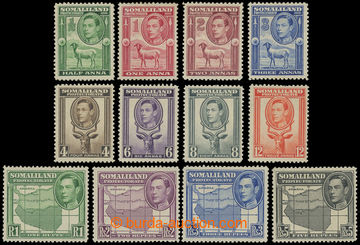 204411 - 1938 SG.93-104, George VI. - Maps 1/2A-5Rs, complete set; ca
