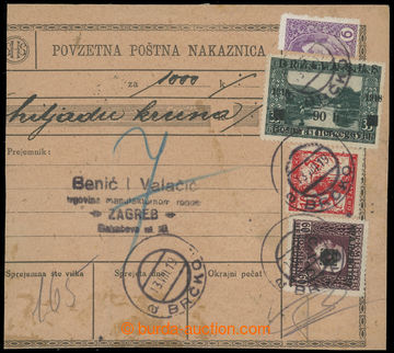 204465 - 1919 larger part of dispatch-note franked with mixed frankin
