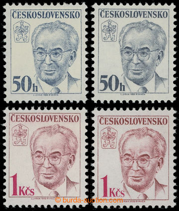 204544 - 1983, 1987 Pof.2574VV+Pof.2825VV, Husák 50h a 1Kčs, VV - z