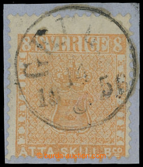 204590 - 1855 Mi.4a, Znak 8 Skilling oranžová, pěkný kus s obvykl