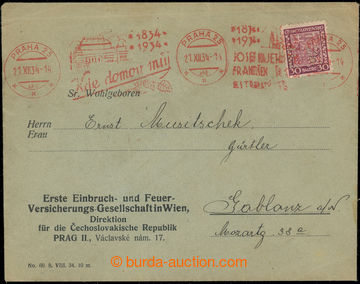 204680 - 1934 Maxa E52, letter sent as Printed matter with commercial