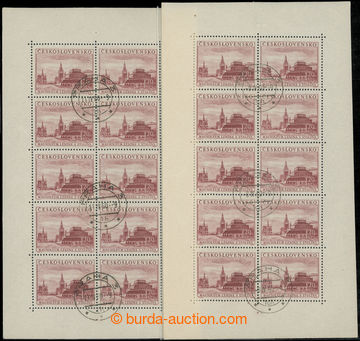 204689 - 1954 Pof.PL774, Mausoleum 1,20Kčs, 2 pcs of blk-of-10, with