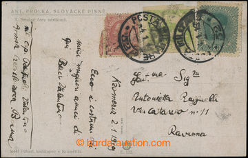 204705 - 1919 POSTA MILITARE 52, postcard sent from Kroměříž to I