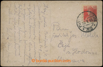 204707 - 1919 POSTA MILITARE 52, postcard sent from Bratislava to Hod