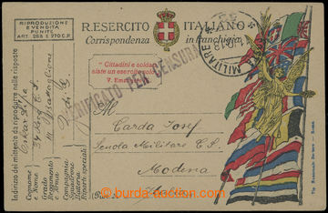 204713 - 1918 ITÁLIE / POSTA MILITARE 52, lístek italské PP zaslan
