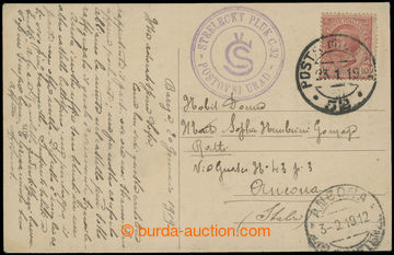 204715 - 1919 POSTA MILITARE 52, místopisná pohlednice Bárcza zasl