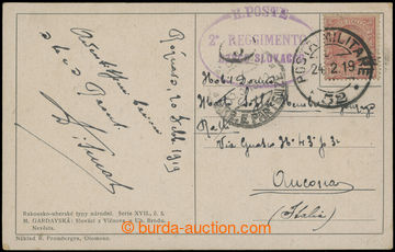 204716 - 1919 POSTA MILITARE 52, postcard sent from Rožňava Italian