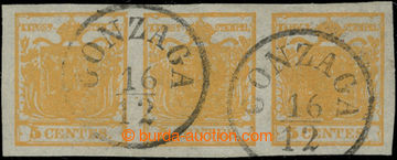 204799 - 1850 Ferch.1H, 3-páska Znak 5Cts oranžová, raz. GONZAGA 1