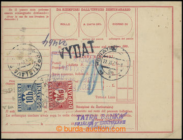 204881 - 1941 larger part Italian money dispatch-note addressed to to